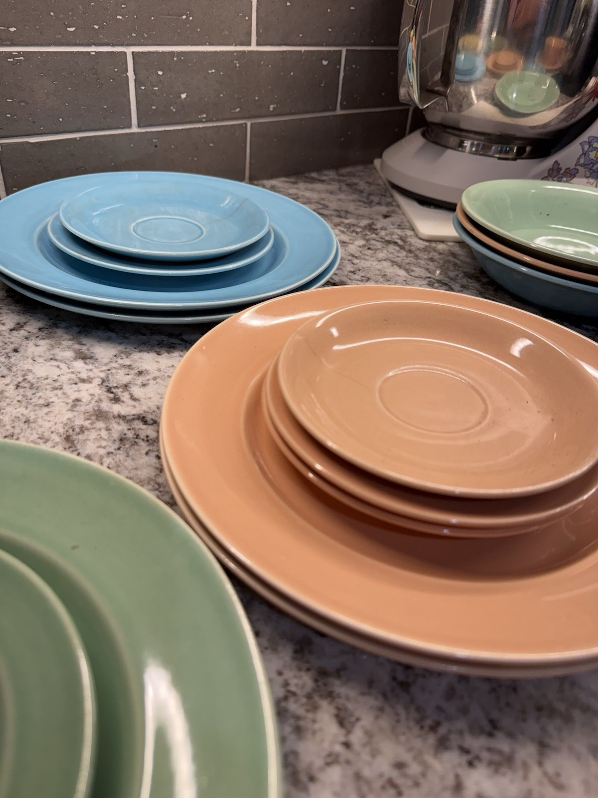 Vtg Universal Cambridge Largo Pastel Dishes Mixed Lot MCM Harlequin
