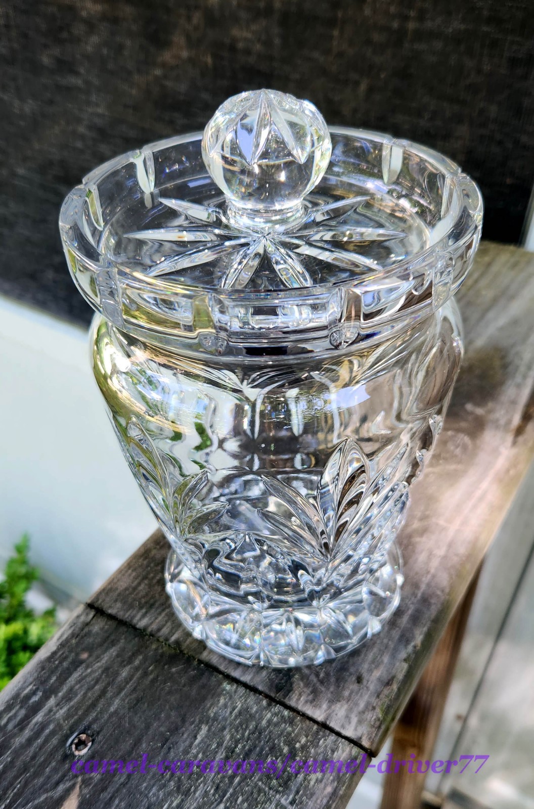 Marquis WATERFORD CRYSTAL Canterbury 8″ BISCUIT BARREL Candy Cookie Jar w/Lid