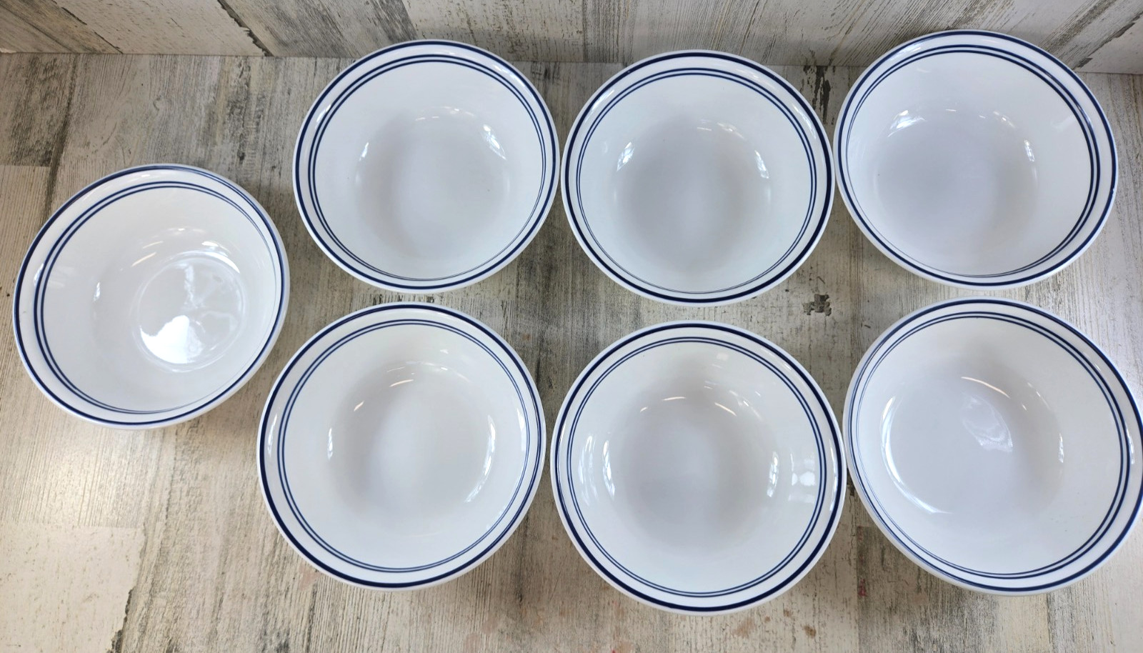Corelle Classic Cafe Blue 7 Cereal Bowls 6.25″ Made in USA