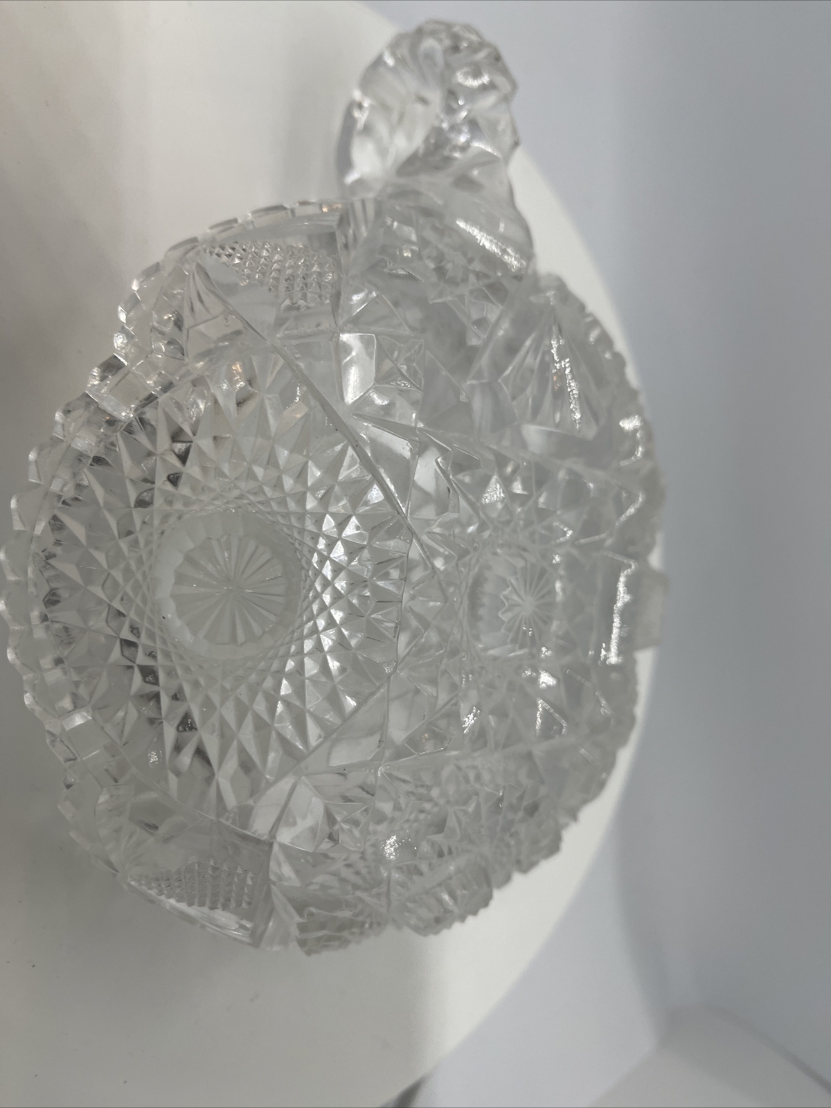 Vintage Solid Crystal Cut Glass Decorative Dish – 5 1/2 Inches