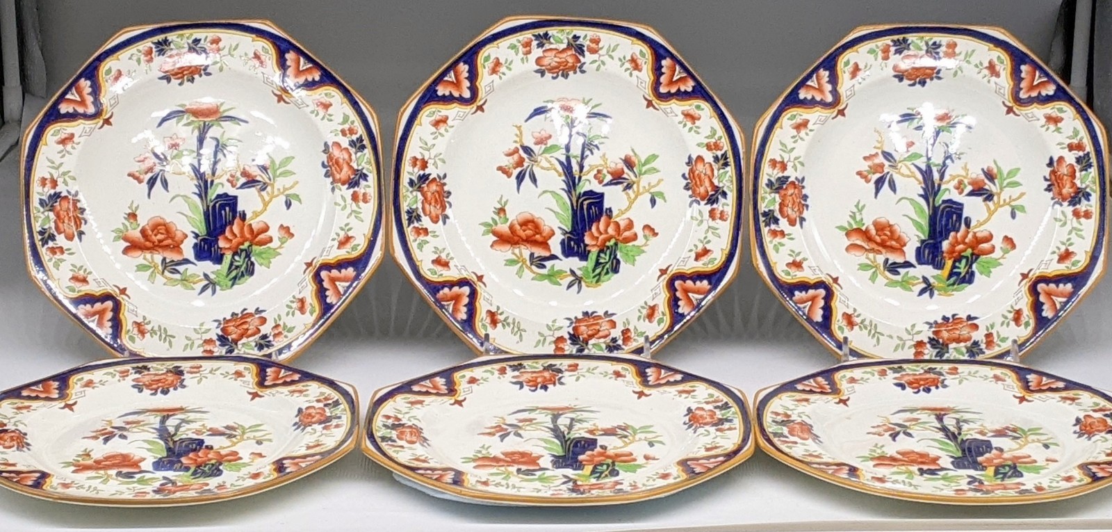 Antique Wedgwood NANKIN Salad Plates Plate SET 6 1868