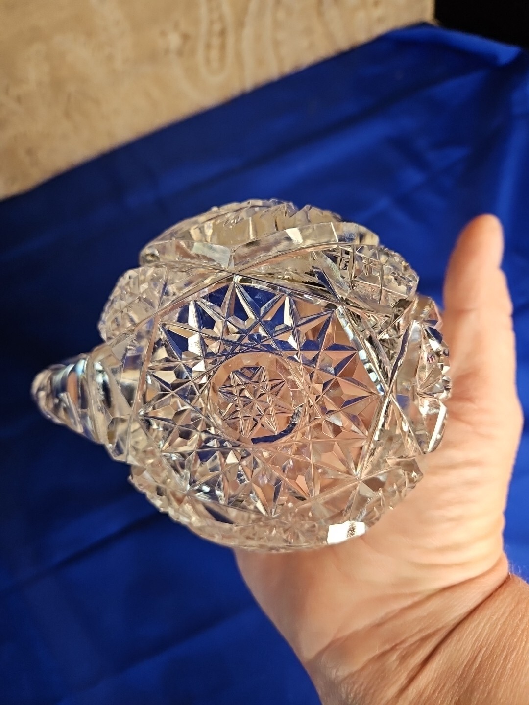 Antique American Brilliant Crystal Saw Tooth Creamer Elegant Dining OLD MONEY