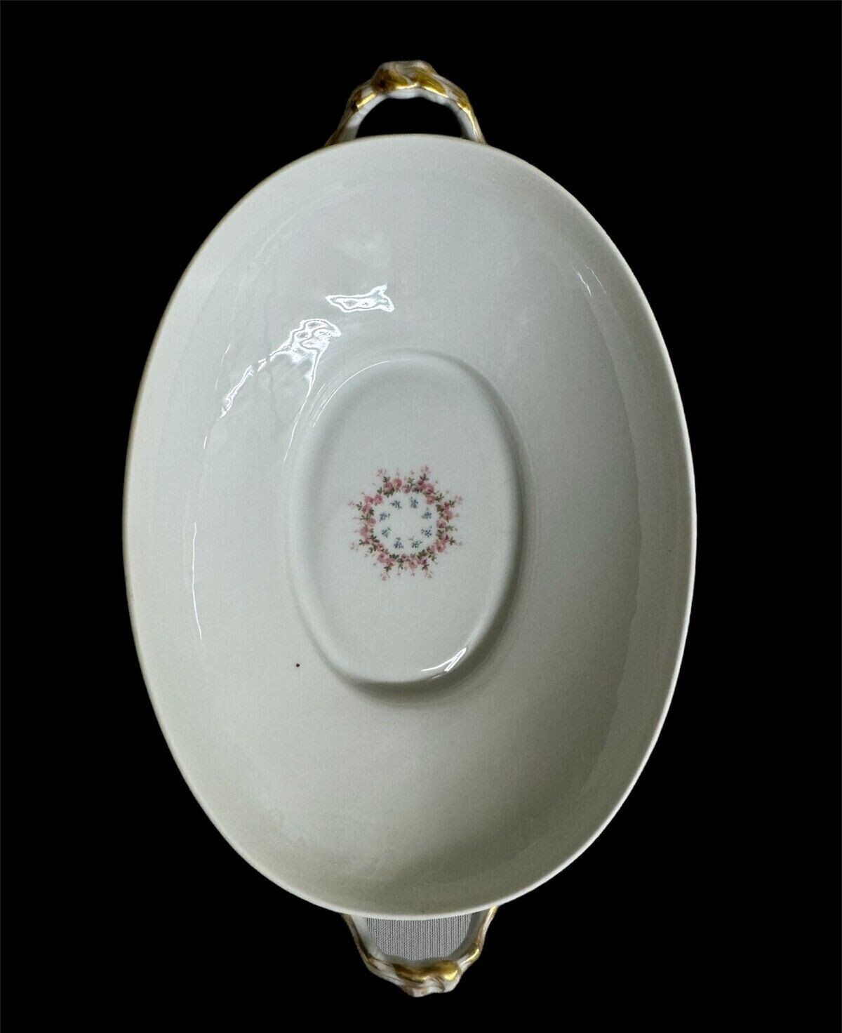 Limoges Hand Painted Tureen Early 1900s French J Pouyat Pink & Gold