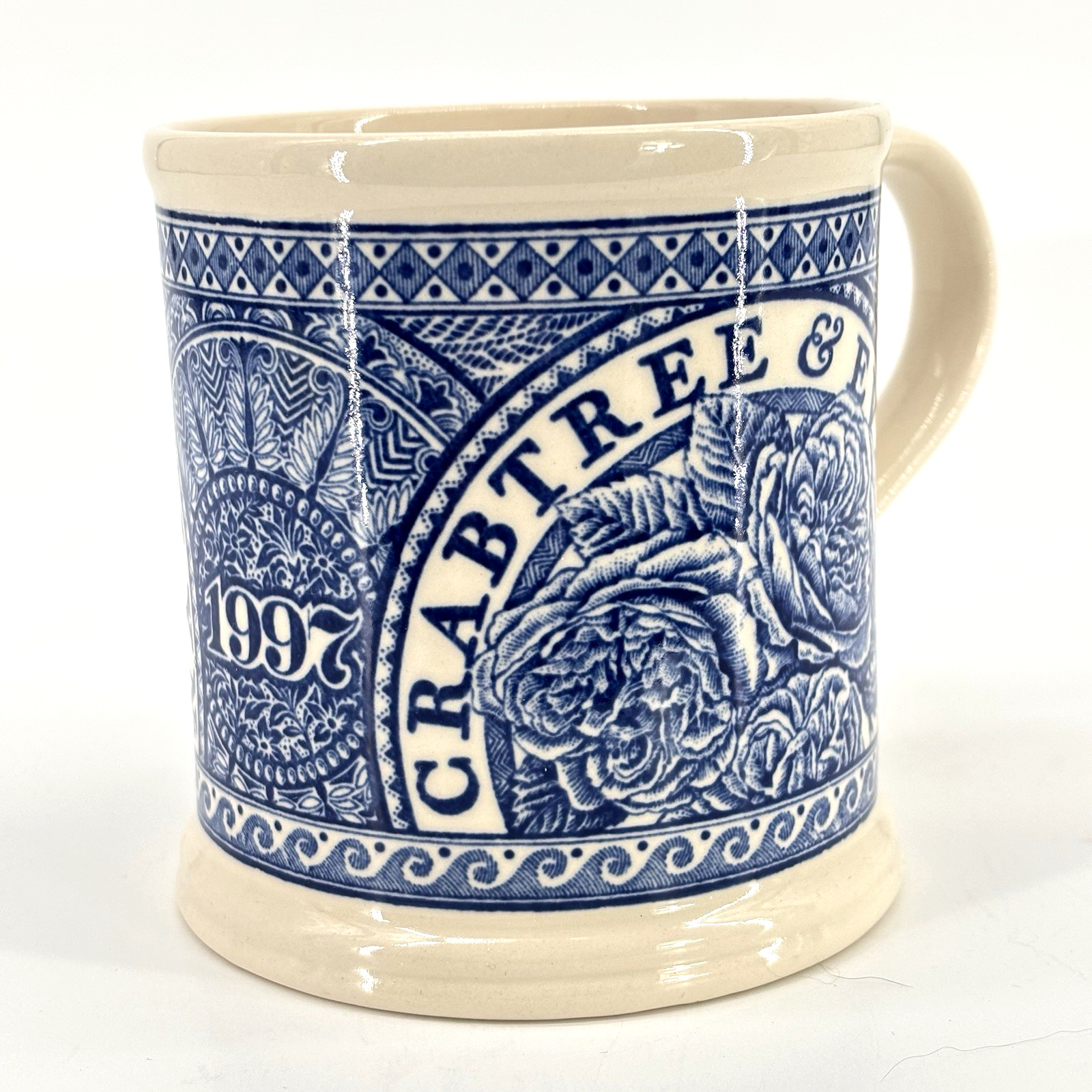 Crabtree & Evelyn London Annual Edition Kale Mug 1997 Blue Mason’s Ironstone NWT