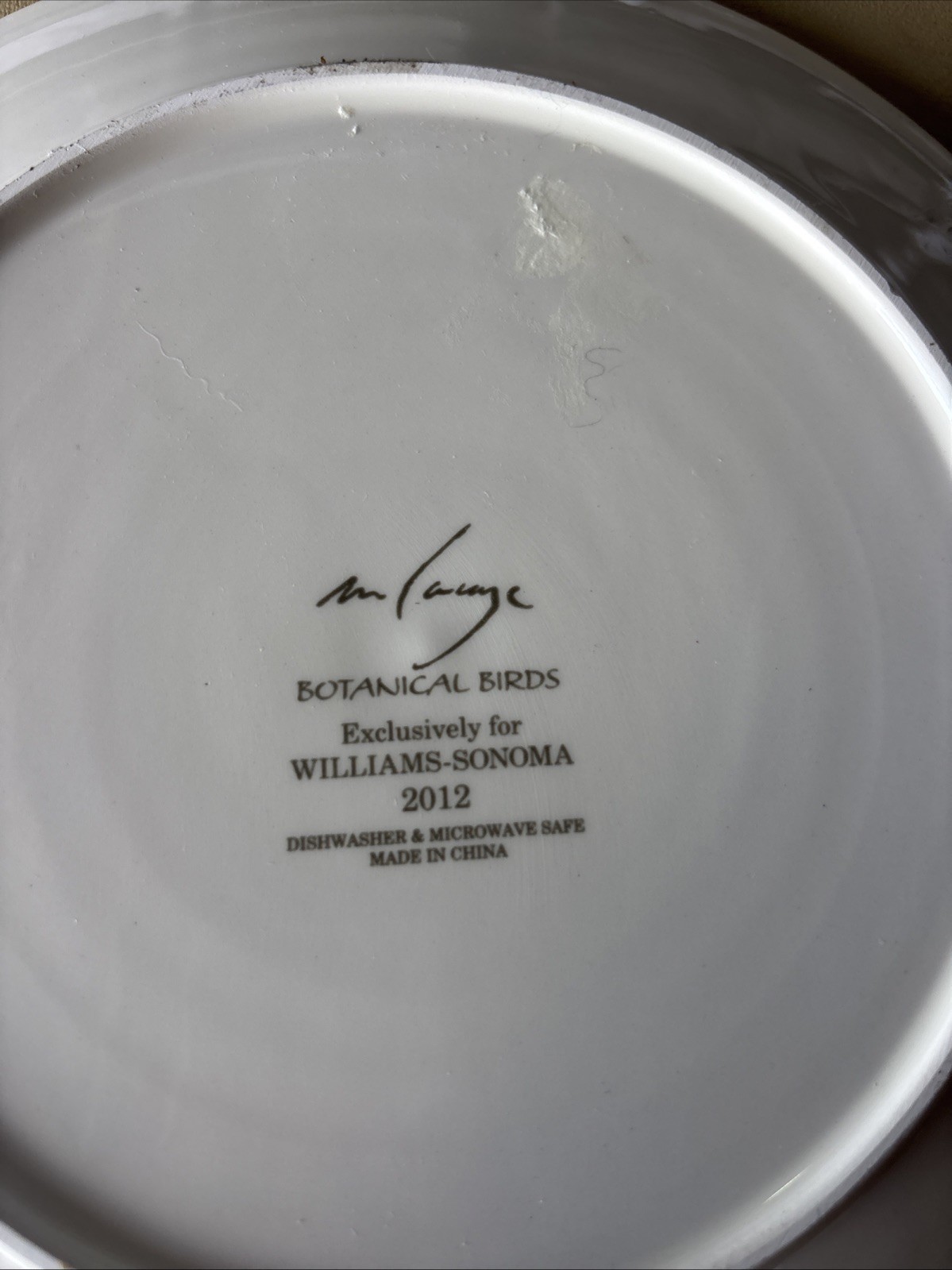 William And Sonoma Botanical Birds 2012 6 Luncheon /dessert Plates