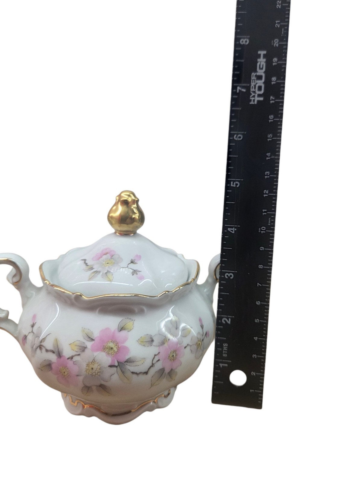 MITTERTEICH Bavaria Germany 1920’s Springtime Apple Blossom 17 Pcs Gold Scallop
