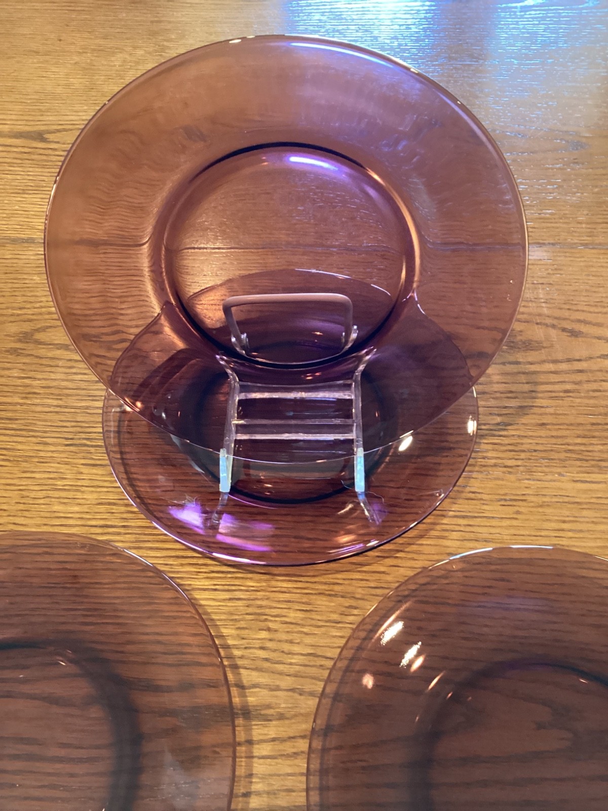Set of 4 Vintage Vereco France Amethyst Side Or Desert Plates 7.5 in
