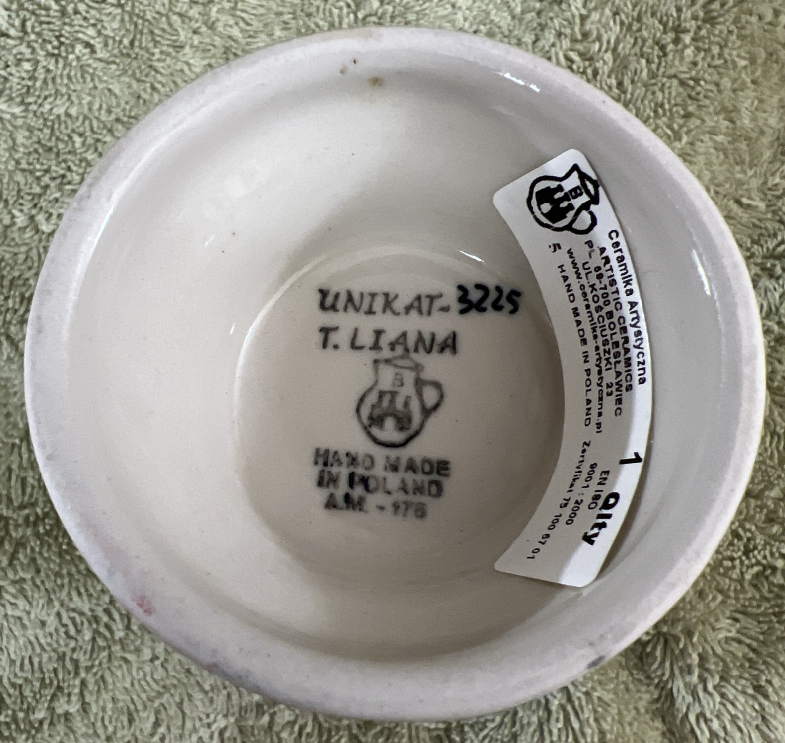 Unikat Poland Teresa Liana #3225 Footed Floral/Bird 8 oz. Coffee Mug