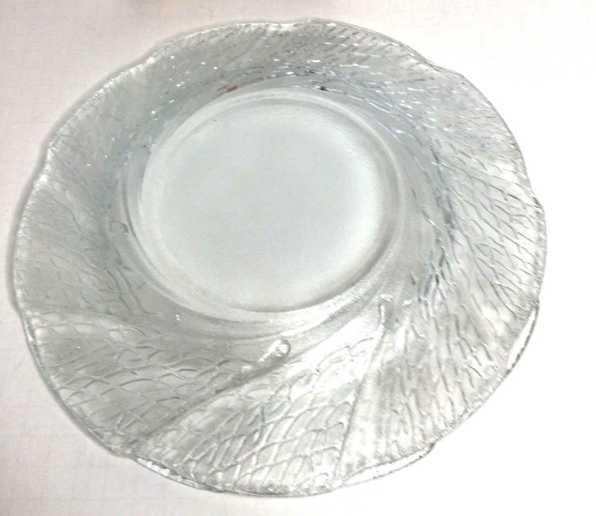 Vintage Clear KIG Indonesia Swirl Pattern DINNERPLATES SET OF 4 10IN Serene