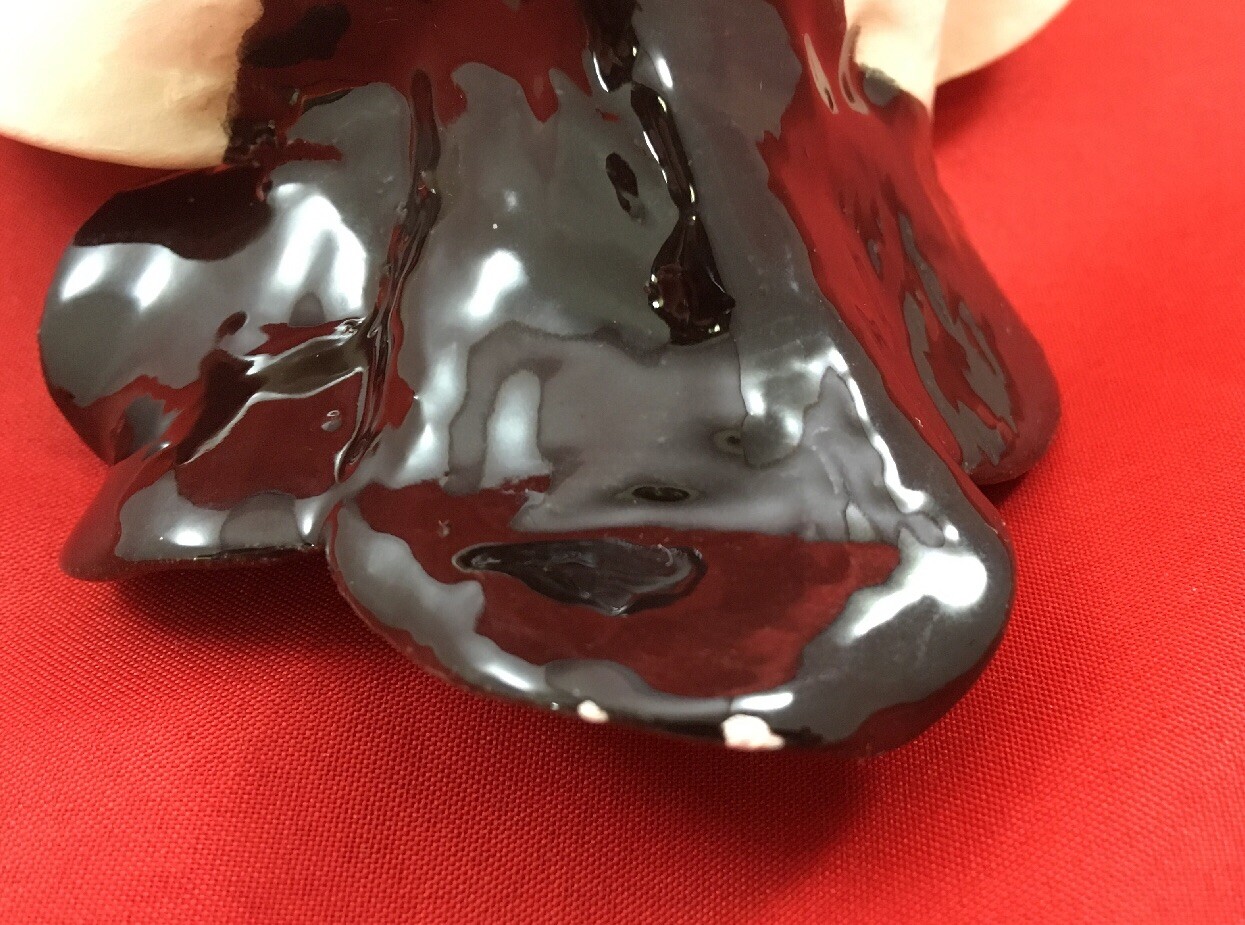 Lois Gottlieb Signed Black Rose Decorative Bowl Trinket Dish Home Decor