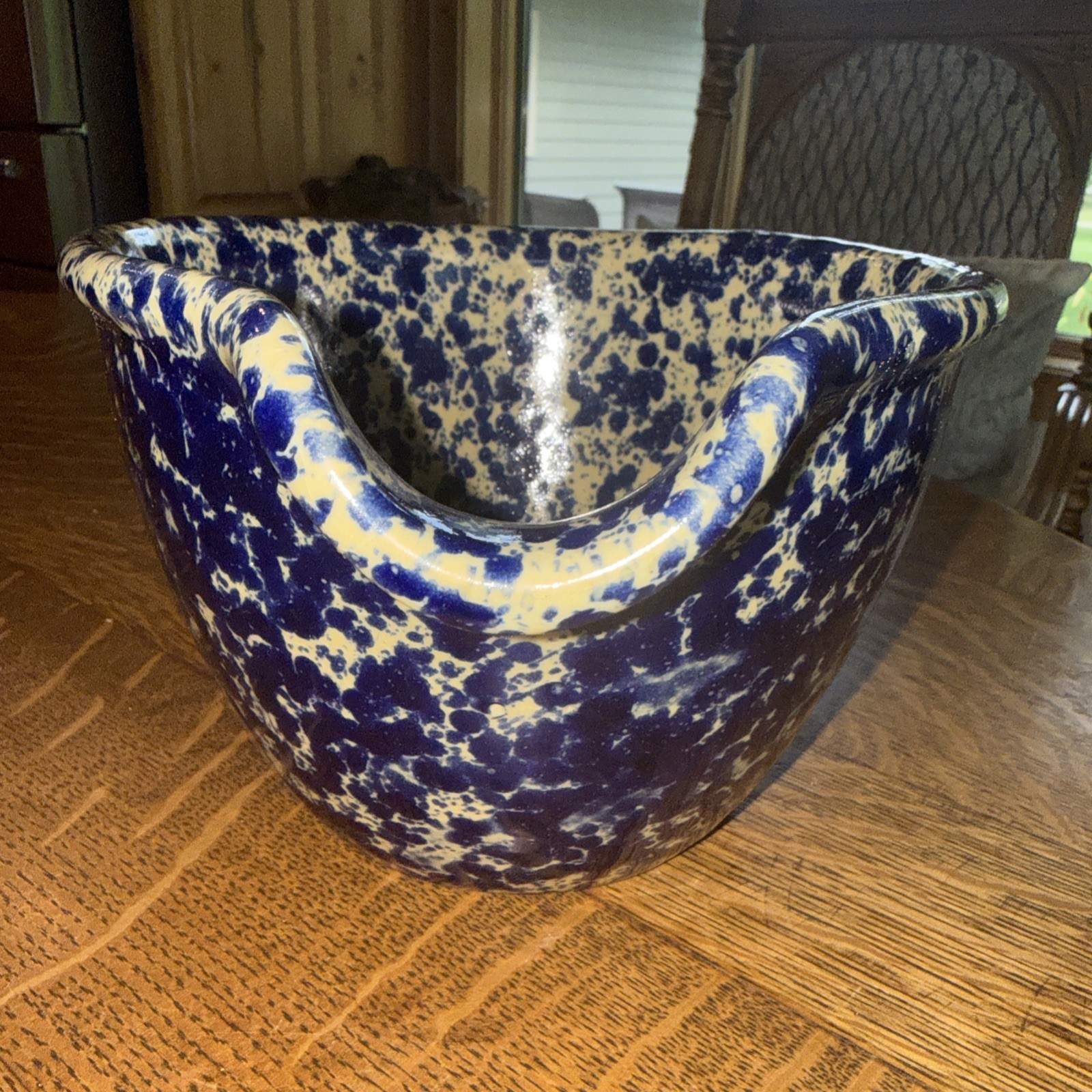 Bennington Potters Blue Agate Pour Spout Batter Bowl # 1880. Great Condition