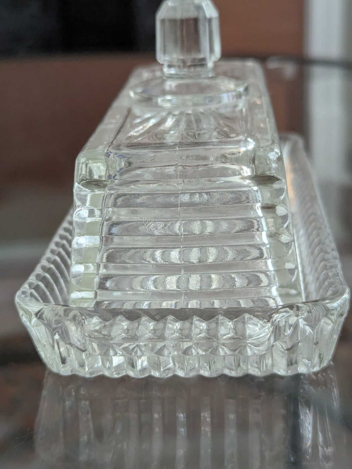 Vintage Federal Glass Windsor Butter Dish With Lid Early 1970s Serving Piece