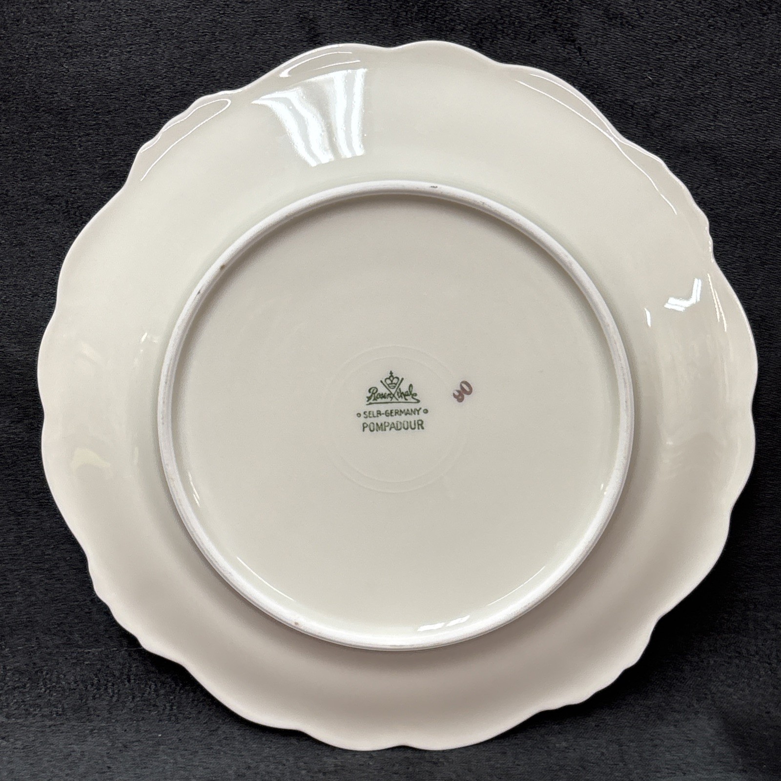 Rosenthal Continental MOSS ROSE POMPADOUR (Ivory) Bread Plate 6 1/4 Inches