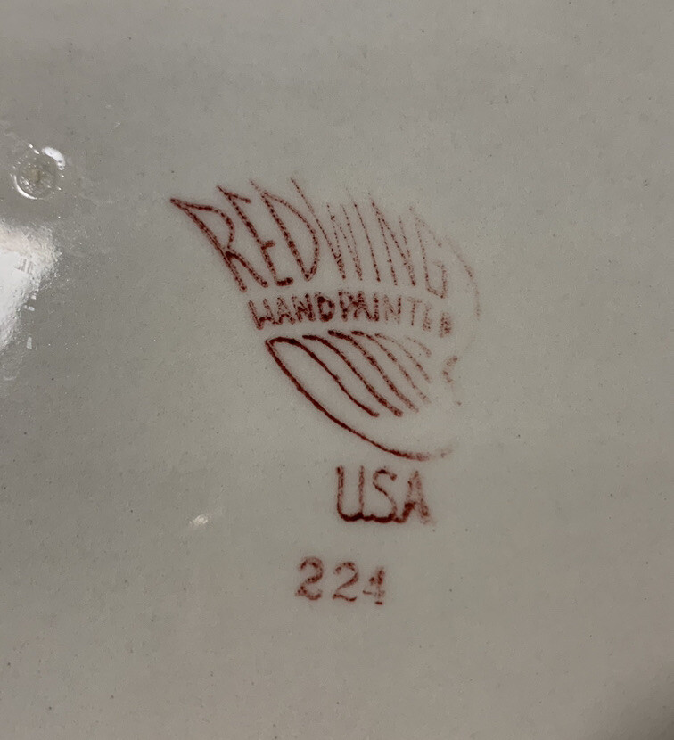 Vintage RED WING Pottery PINK SPICE Pattern Serving Platter 13 X 10 Hand Painted