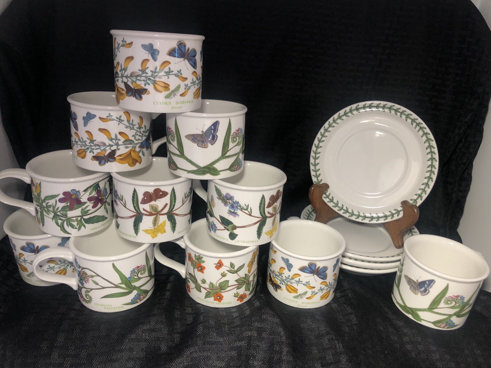 Portmeirion Botanical Garden 15 Pieces LOT – Mug Cups & Saucers