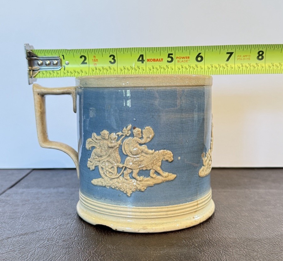 Antique English Staffordshire sprigged mug/stein Early 1800s