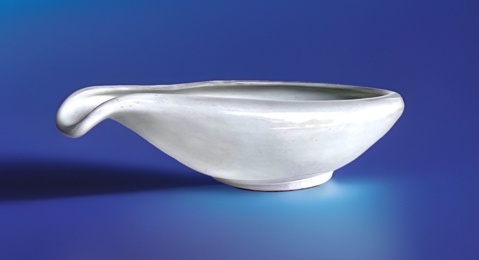 Vintage White Francoma Asymmetrical Freeform Bowl #214, 11-1/2″ Long