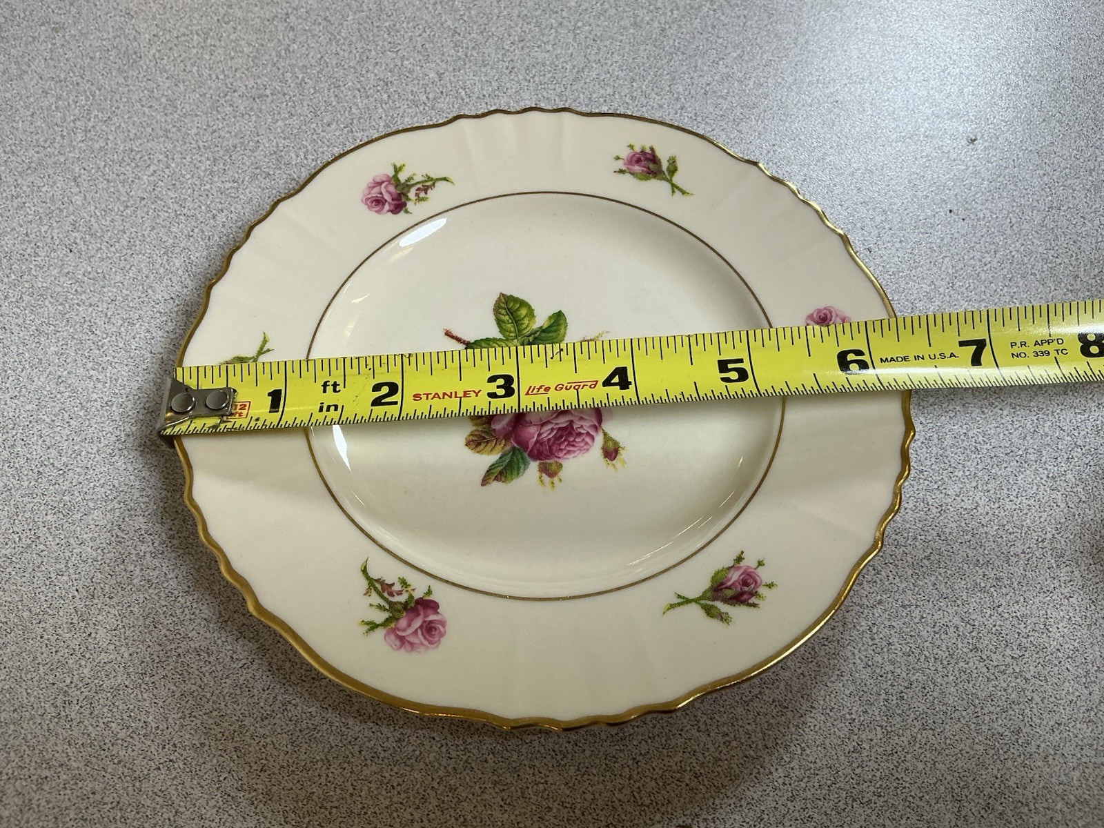 Syracuse China Victoria Set Of 8 Scalloped Bread Plates 6 1/2” Pink Rose Gold