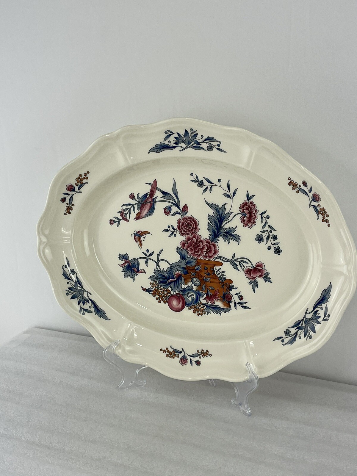 Wedgwood Williamsburg Potpourri~( 1 ) Floral Oval Serving Platter 15.5 x 12″ EUC