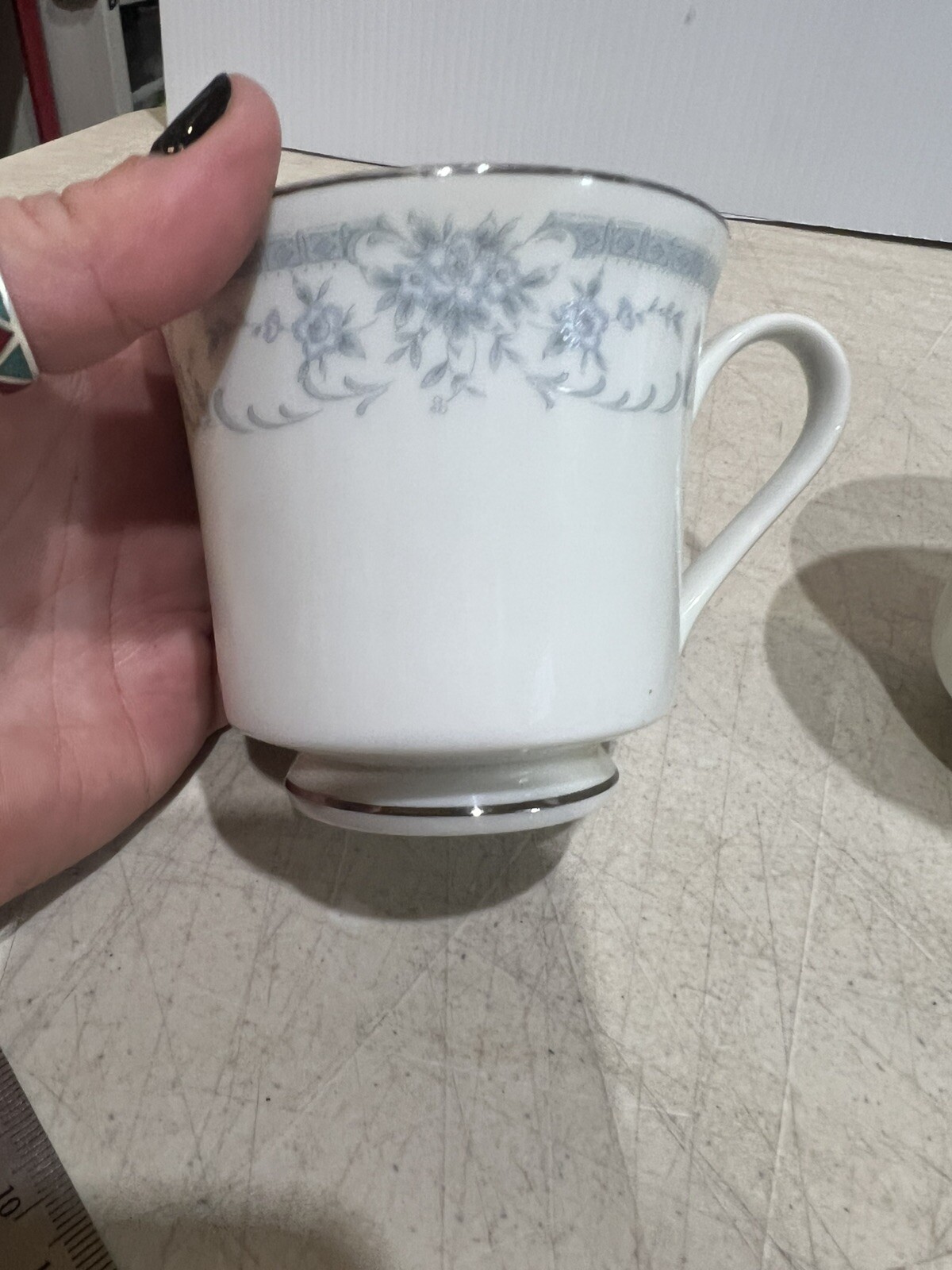 Vintage Sheffield Blue Whisper Porcelain Bone China 4 Tea Coffee Cups 1985 Japan