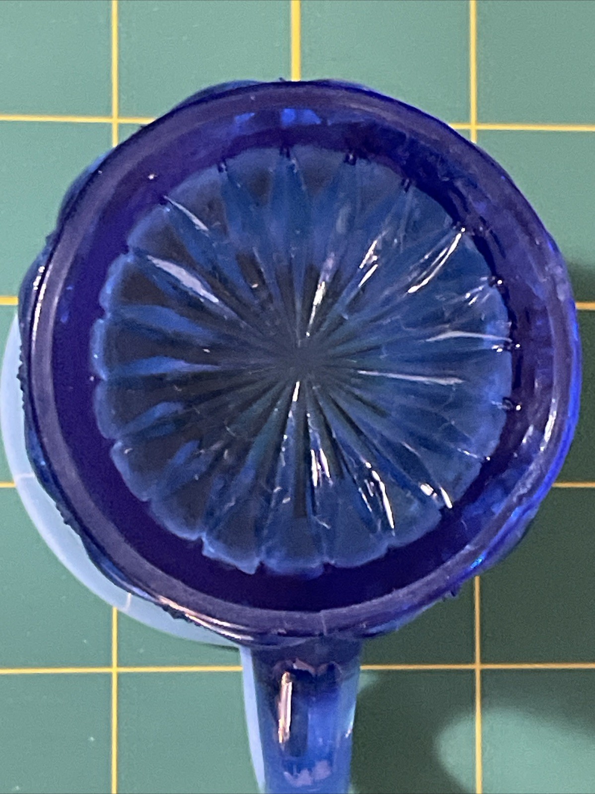National Glass Co Northwood Opalescent Blue Diamond Spearhead Mug
