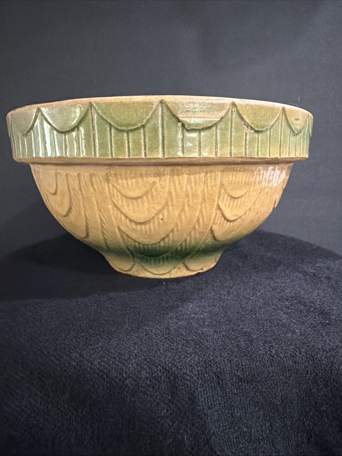 Rare 1910-1930 Yellow Draped Swag Arch Mix Bowl