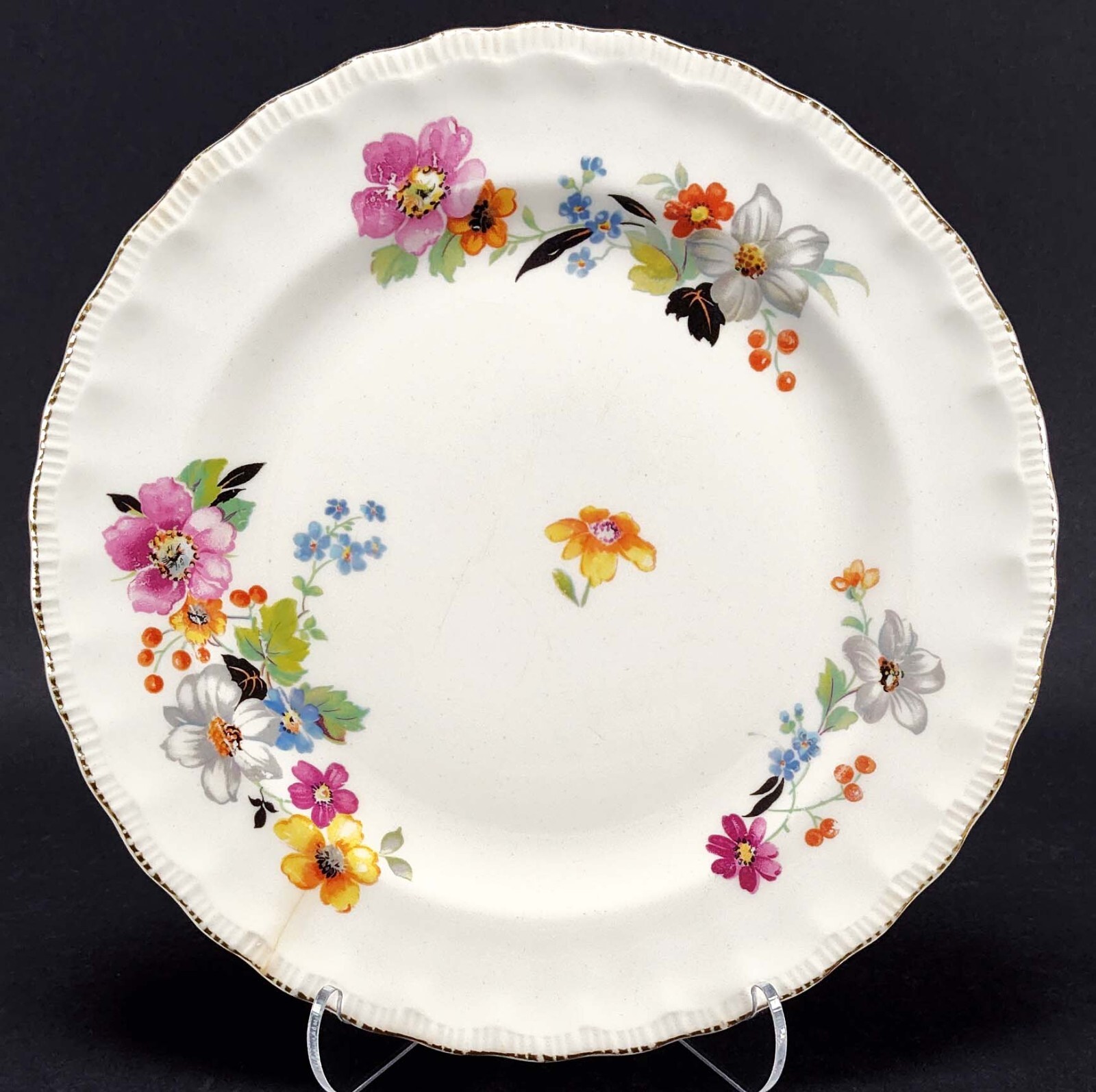 Vintage Mismatched China Salad Plates Gallery Wall Collection Chipped Set/4