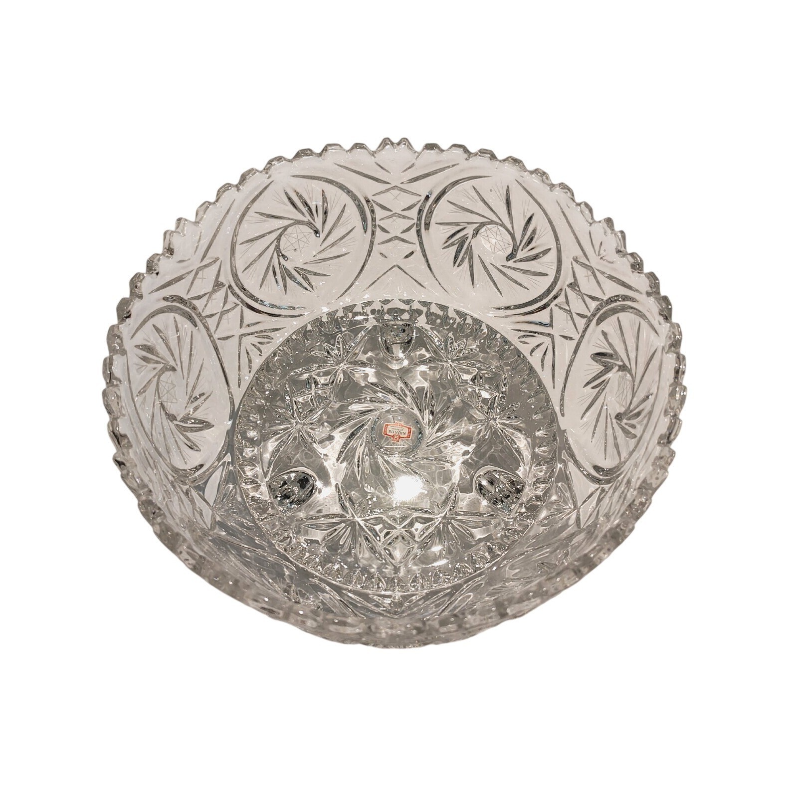 1970’s Kristal Zajecar 24% Lead Pinwheel Star Montreal Centerpiece Bowl Vintage