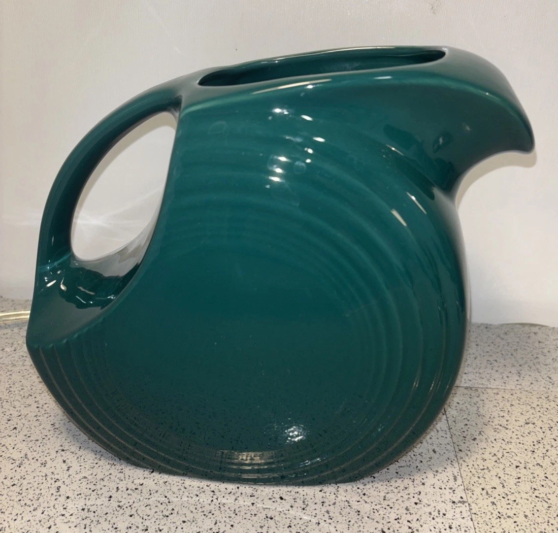 Large Evergreen Fiesta Ware Fiestaware Pitcher 7 1/2 Inches Tall Homer Laughlin