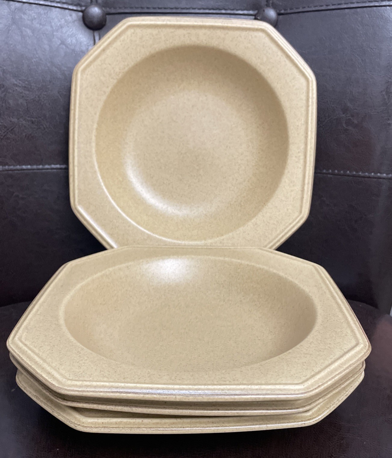 Set of 4 Mikasa CALIFORNIA CASUALS FH 000 Wide Rim Soup/Pasta Bowls 8 1/2” Japan