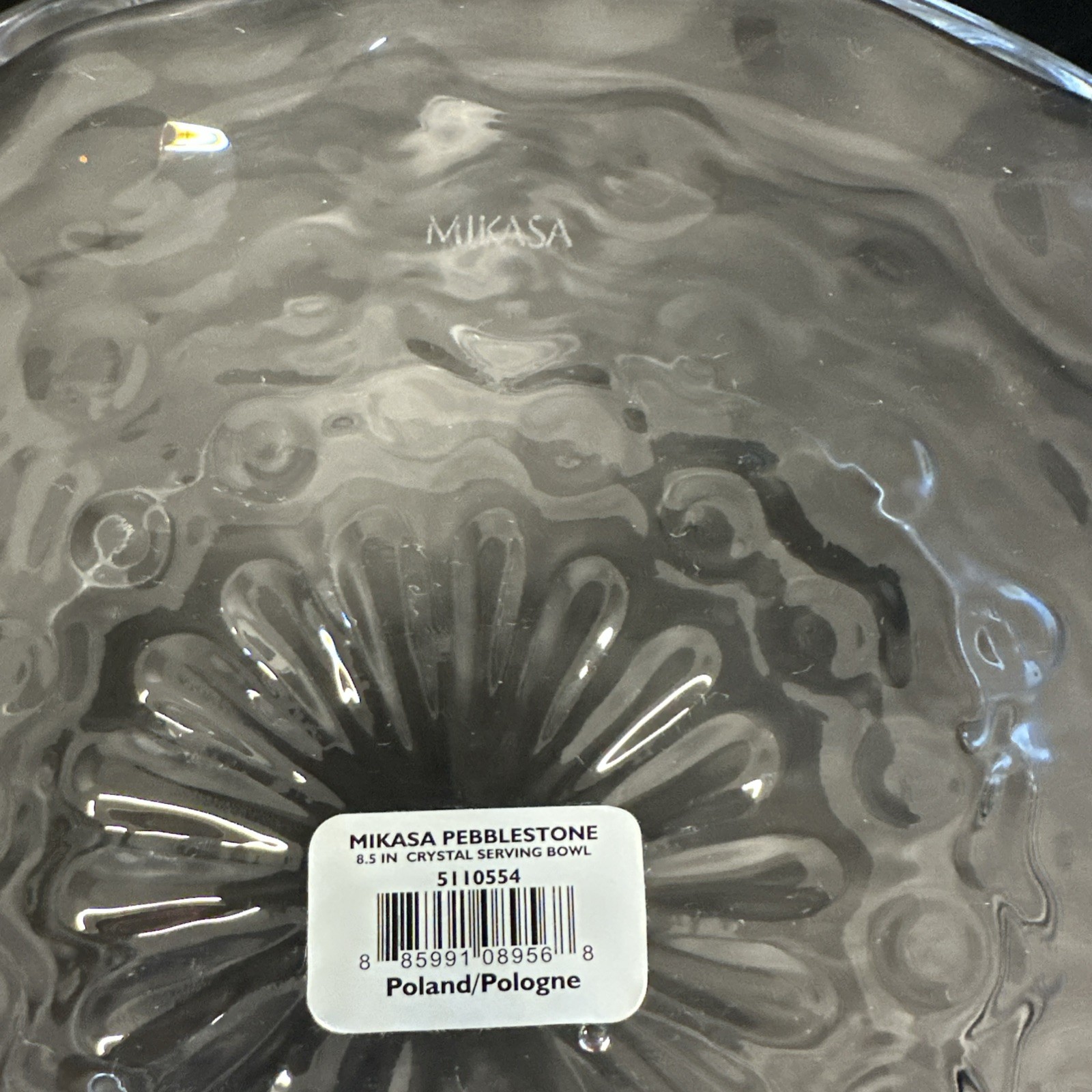 Mikasa Crystal Serving Bowl Pebblestone MCM Elegant Dining Serve Ware