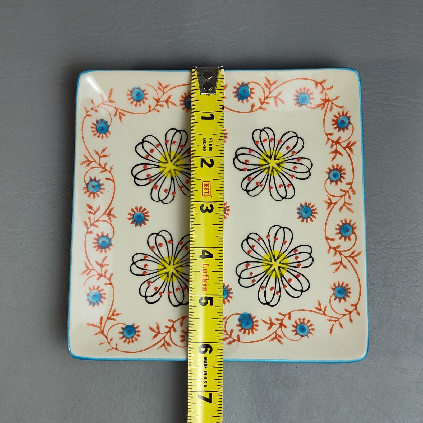 Yokohama Studio Hand Painted Footed Coffee Mug & Plate Textured Raised Dots 10oz