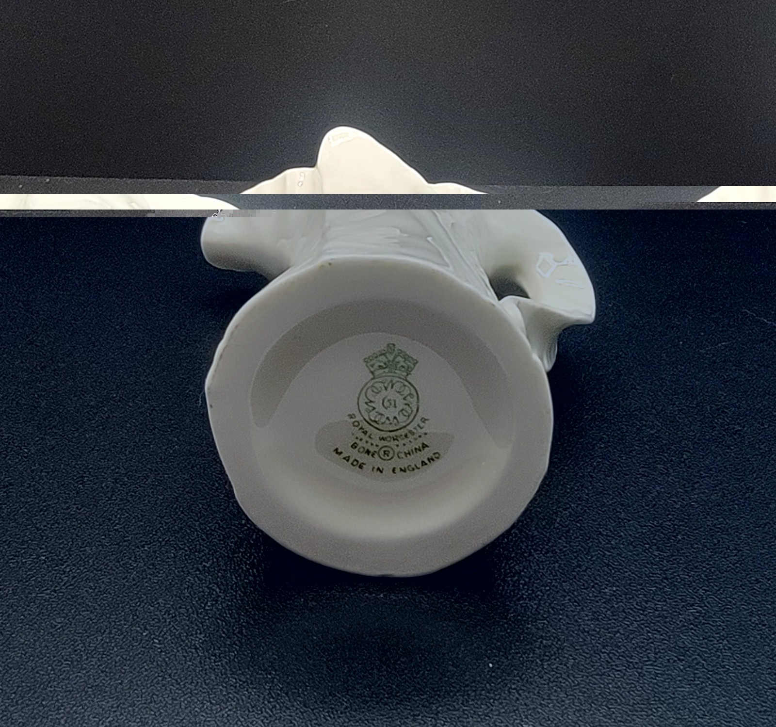 Royal Worcester Fern Leaves Pattern Bone China Vintage Asymmetrical Creamer