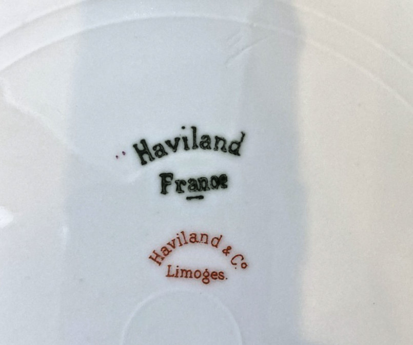 Haviland Limoges Drop Rose Bread Plate Double Gold Schleiger 55, romantic