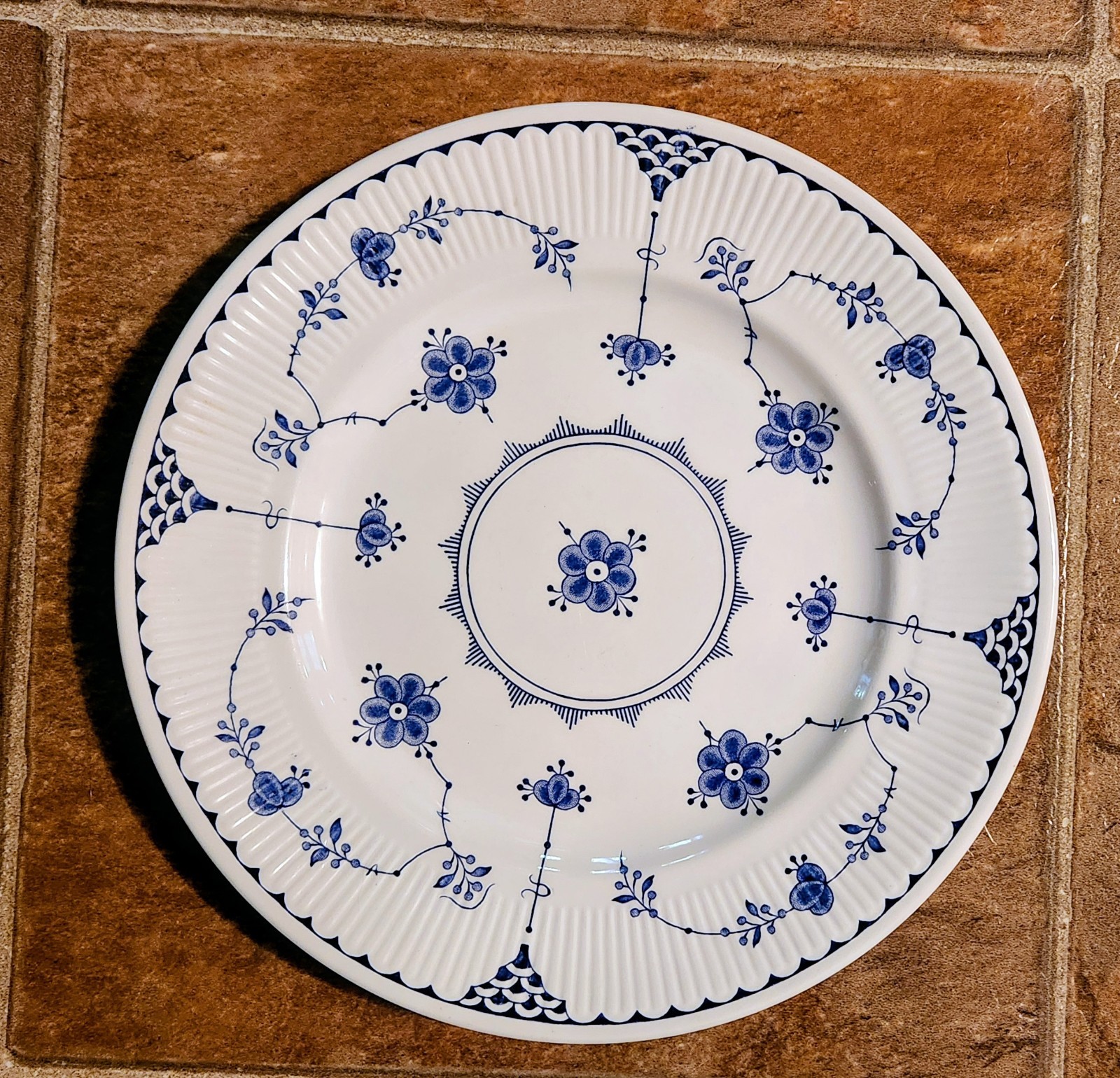 10 Inch PORCELAIN Plates Furnivals Limited “Denmark Blue” Pattern.