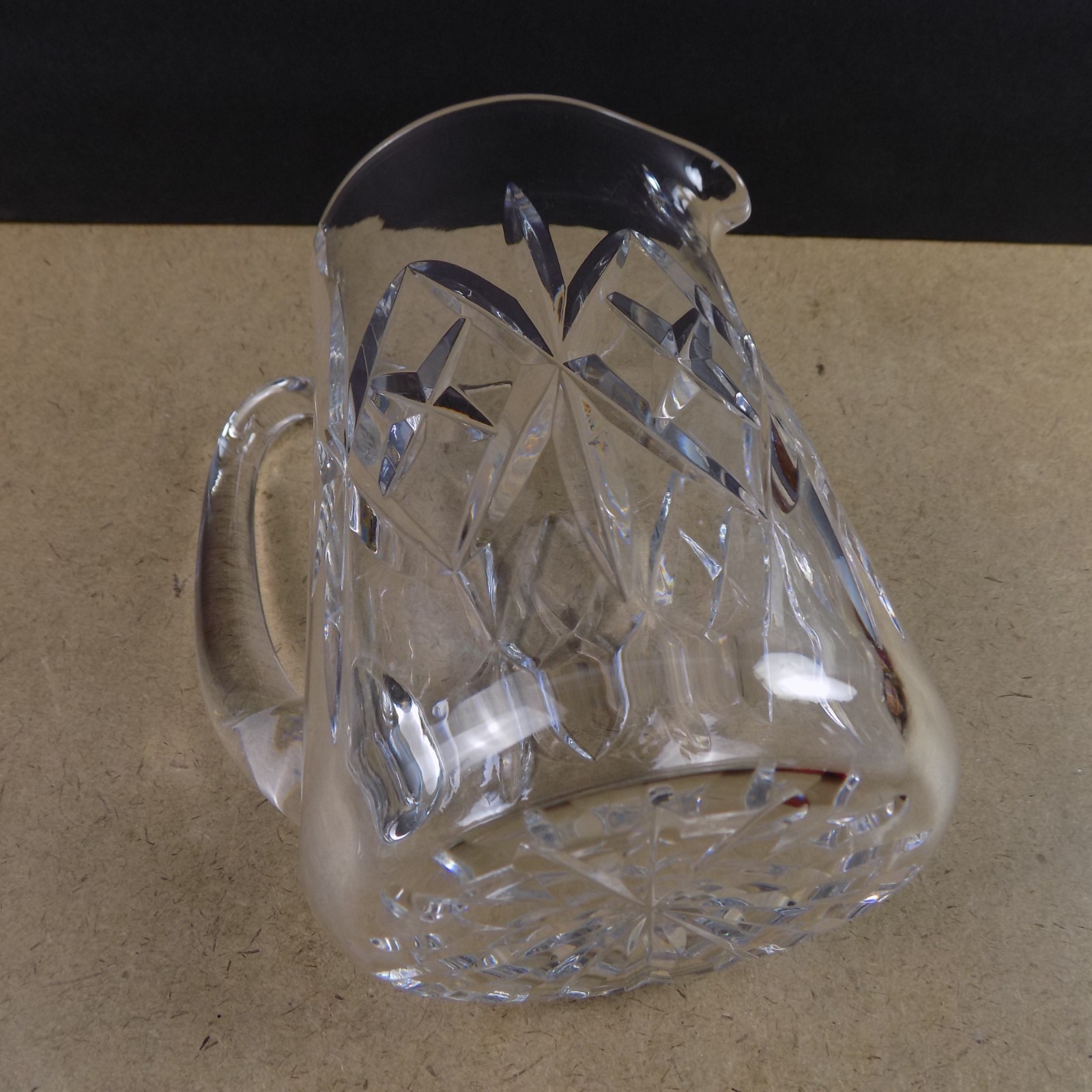 Waterford Crystal Pitcher Vintage Cut Diamond Ireland VGC 6.75″ Tall
