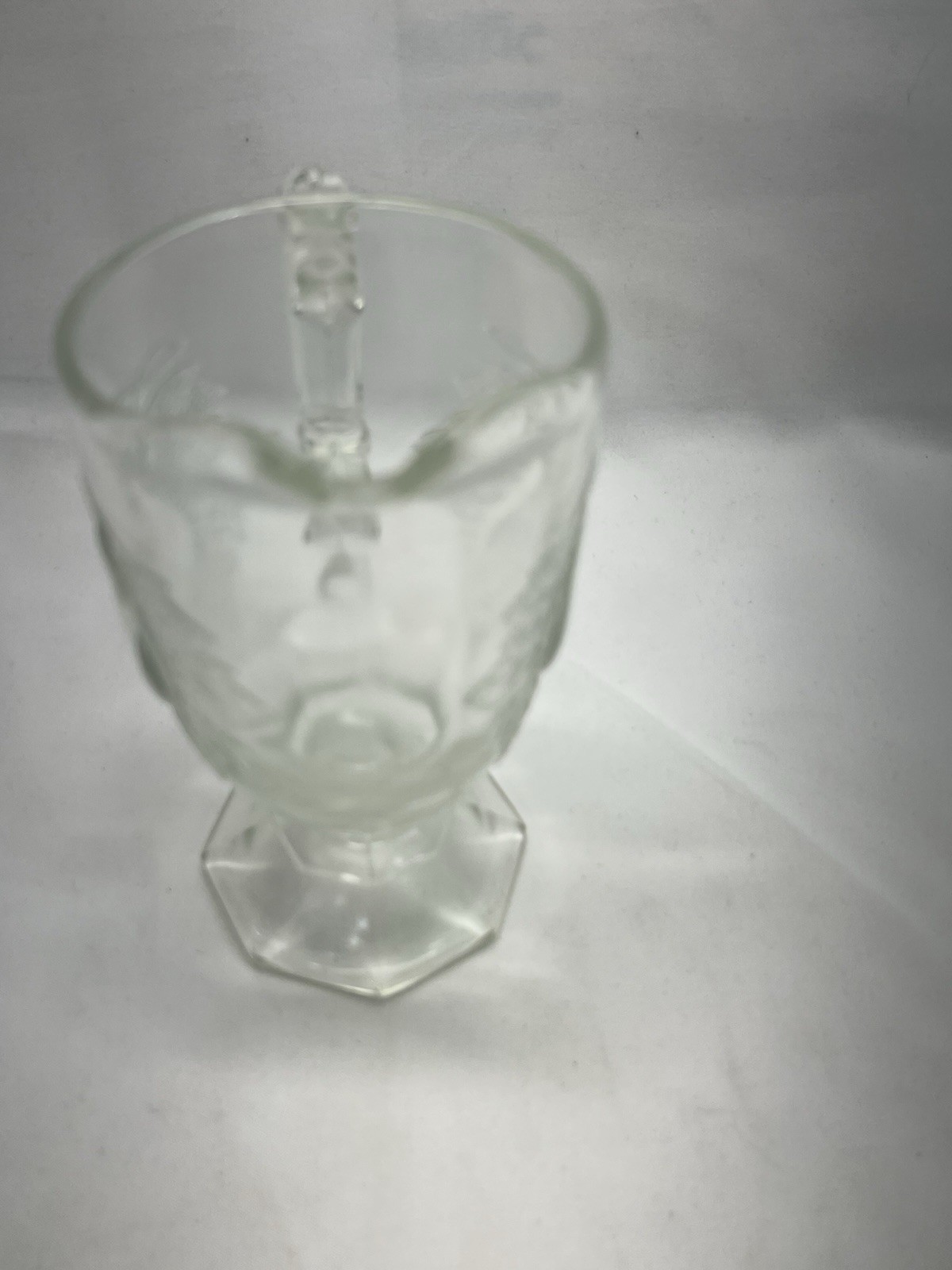 VINTAGE JEANNETTE GLASS CO BALTIMORE PEAR PATTERN CREAM PITCHER 5”1960-1972