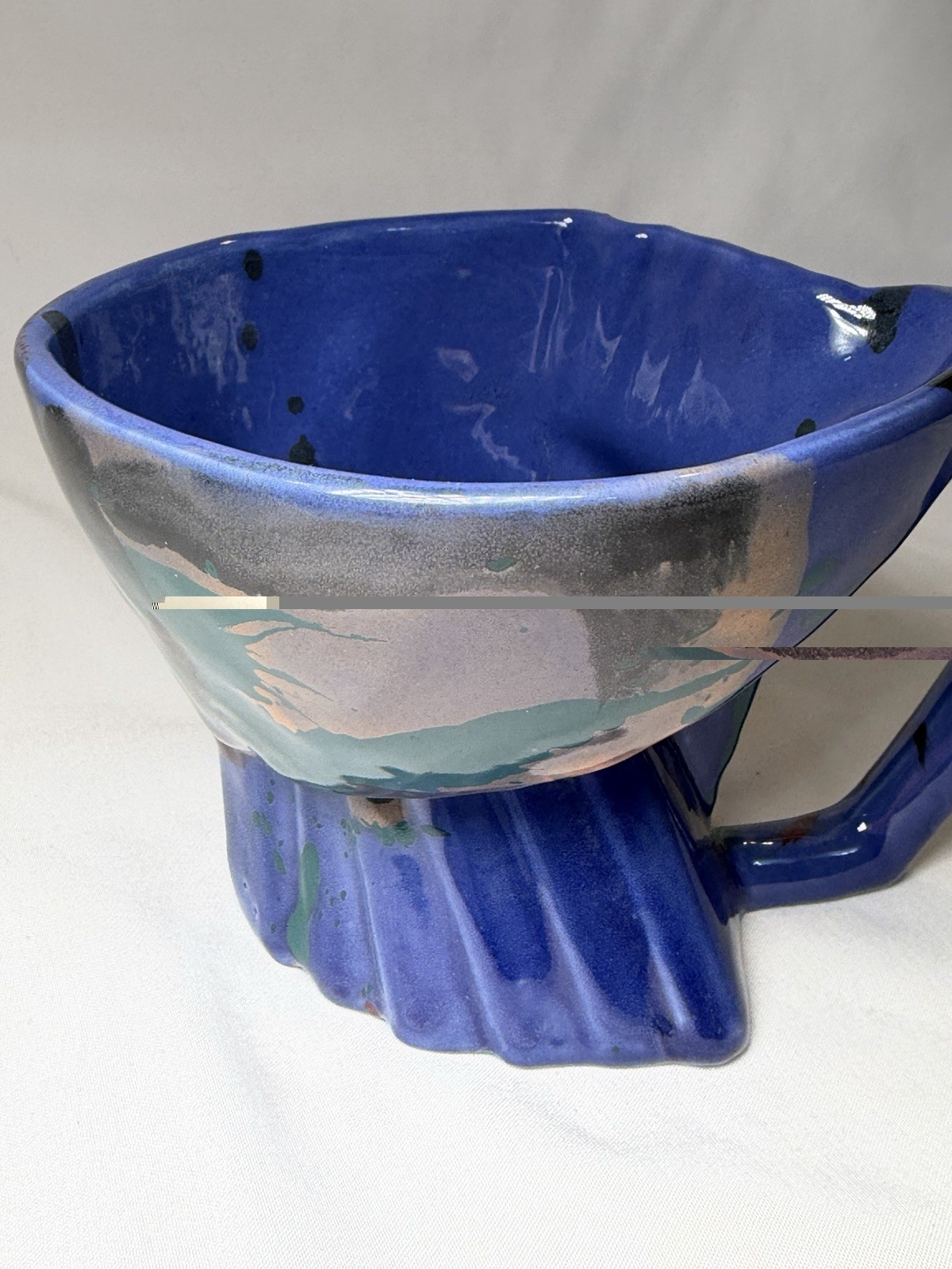 RARE CHARLES NALLE Studio Art Pottery Mug ABSTRACT Contemporary Splatter Multi