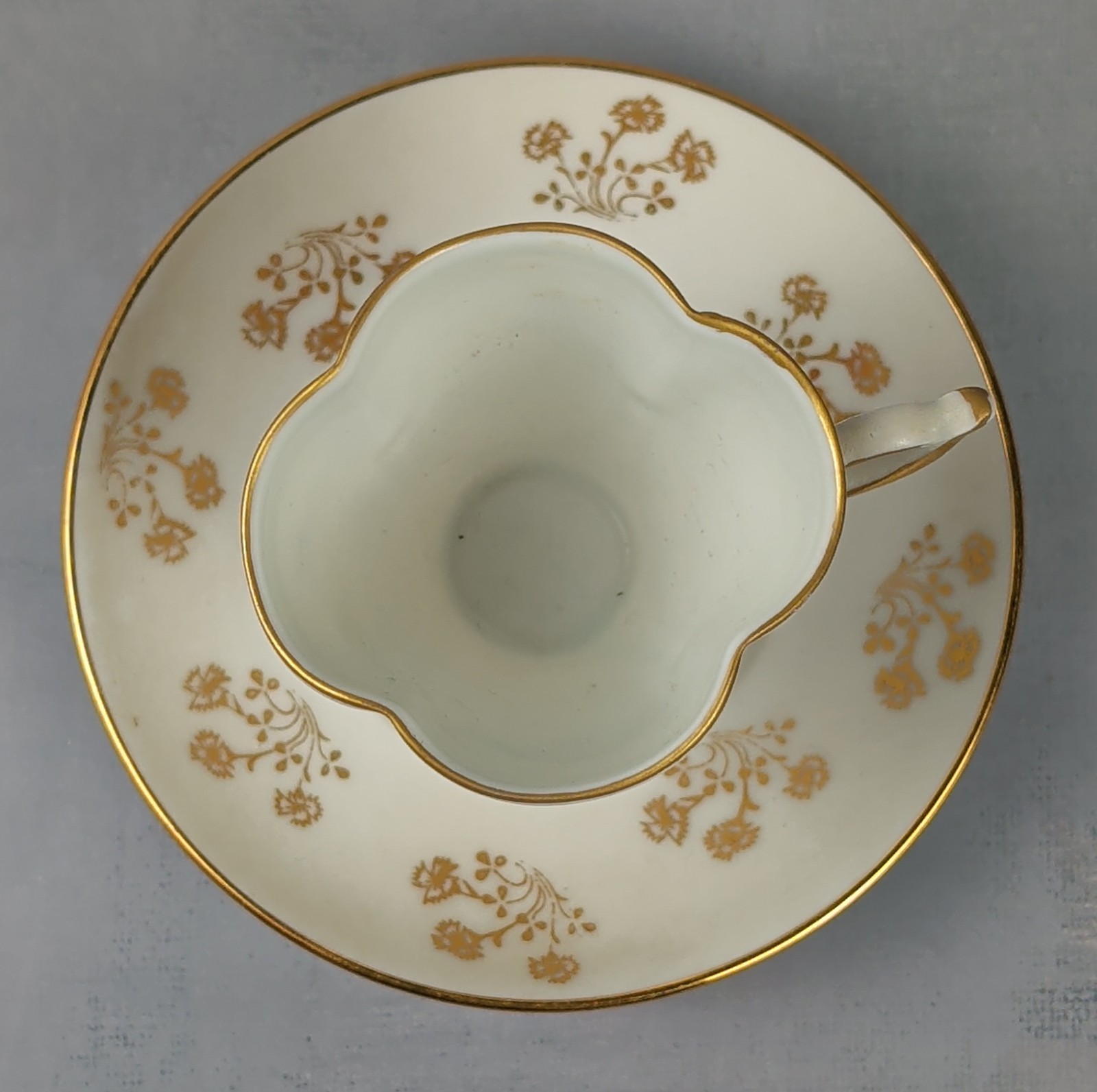 Blakeman & Henderson Limoges France Demitasse Cup Saucer Floral Gilt c1900