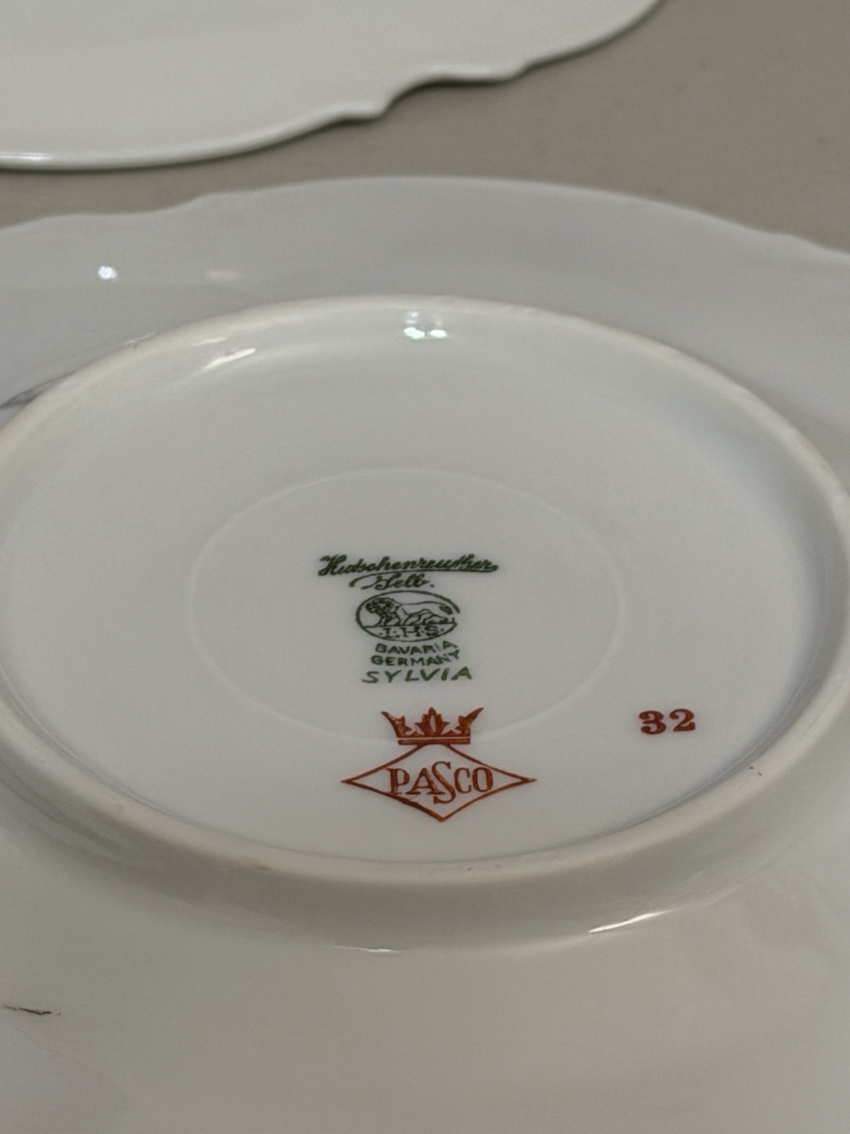 VINTAGE SET OF 6 HUTSCHENREUTHER REVERE SYLVIA CUPS & SAUCERS SILVER PLATINUM