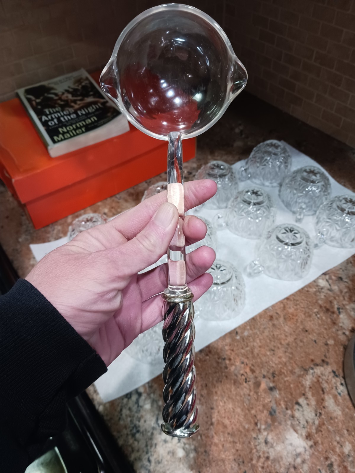Vintage 1960s HazelWare 15pc. Williamsburg Crystal Punch Bowl Set.