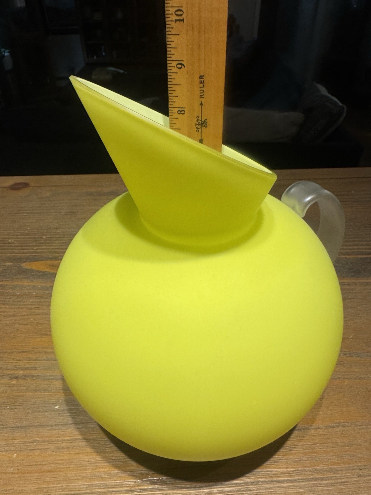 Kosta Boda Anne Nilsson Yellow Art Glass Vase Pitcher Scandinavian Postmodern