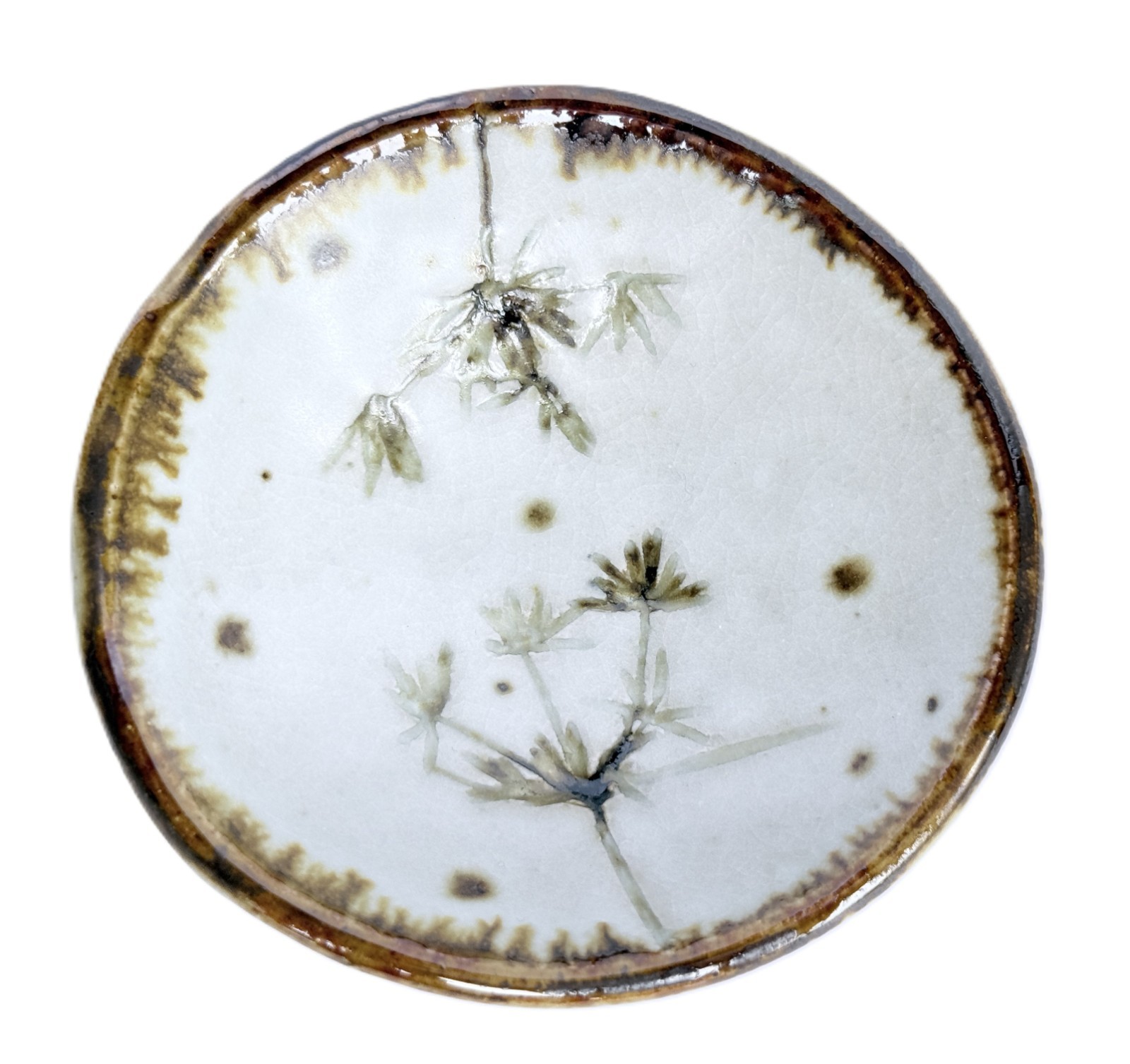 Handmade Earthenware Pottery Stoneware Small Round Dipping Sauce Dish Bowl 3.25″