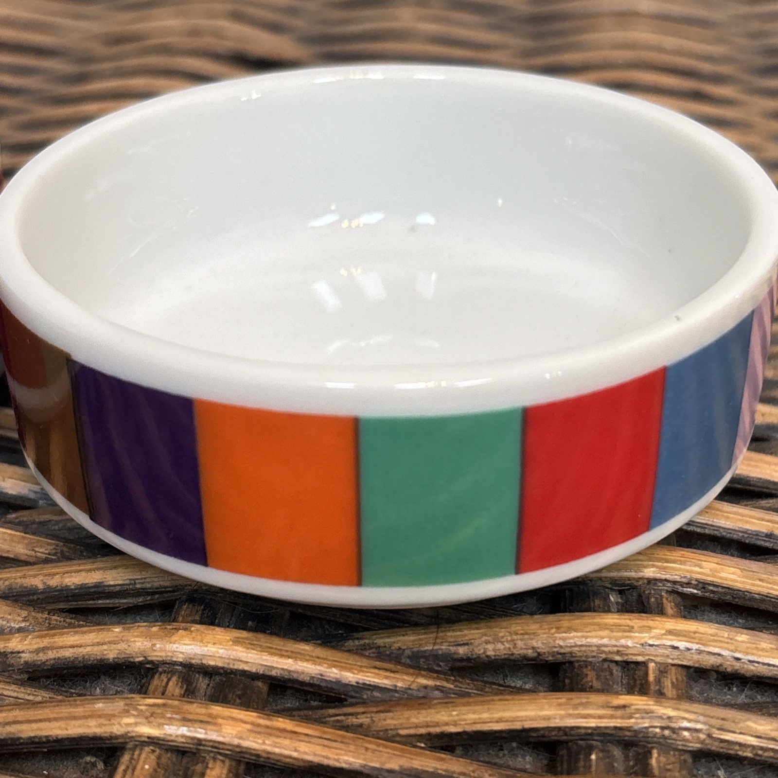3 Vintage SAN REMO Colorblock Stripe Tapas Party Dishes by IMPERIAL Japan Spade