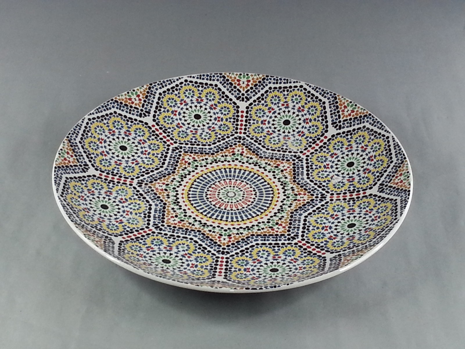 COMCEMA Moroccan Fes Ceramic Centerpiece Serving Platter Charger Bowl Zellige