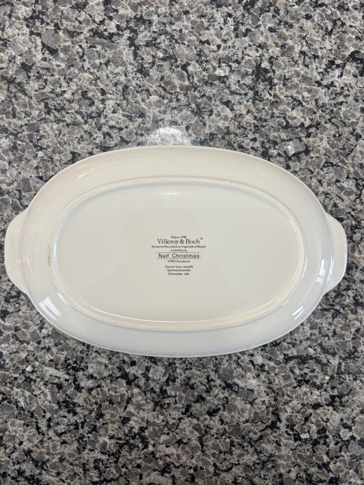 Villeroy & Boch Naif Christmas Serving Platter 10 x 6.25 Oval with Handles
