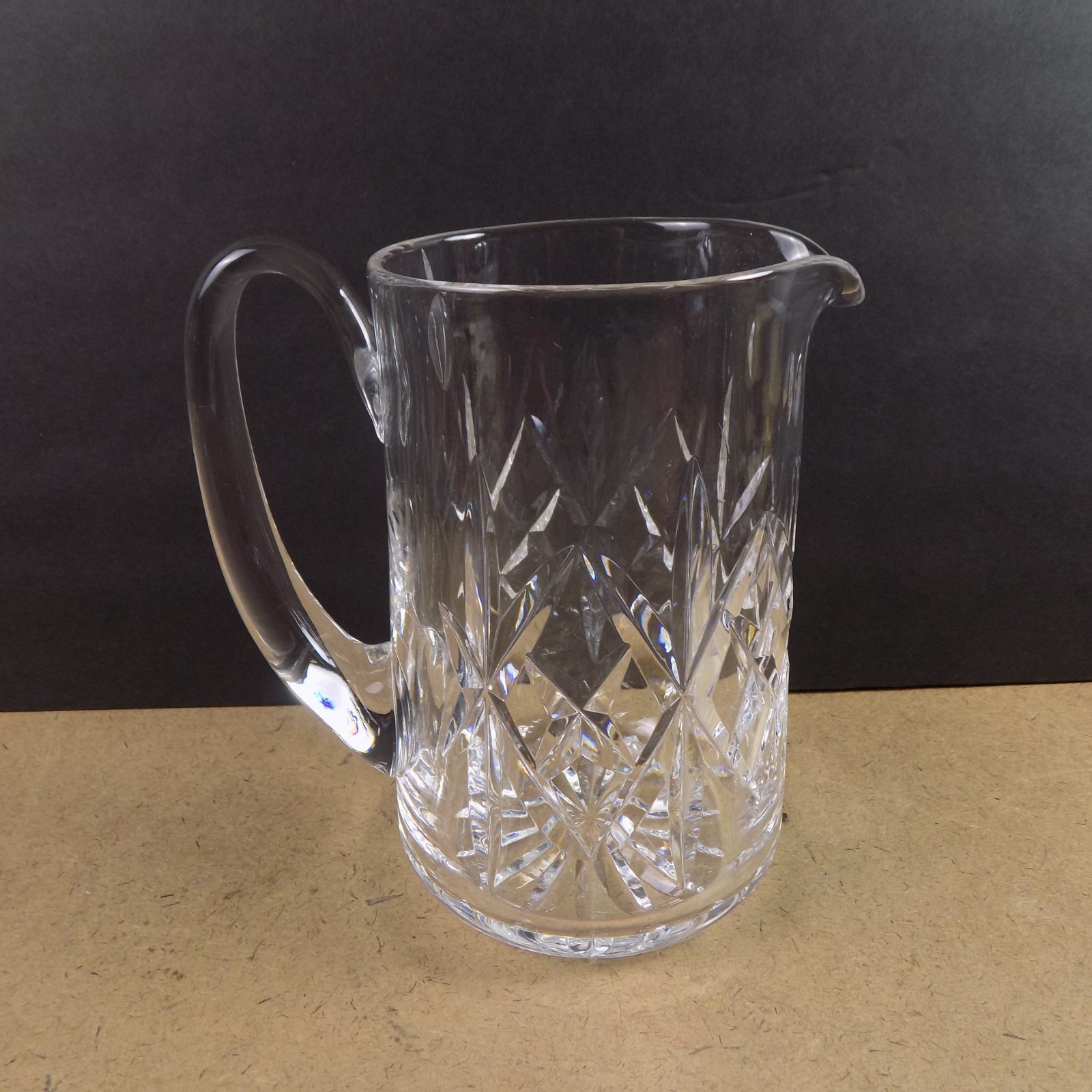 Waterford Crystal Pitcher Vintage Cut Diamond Ireland VGC 6.75″ Tall