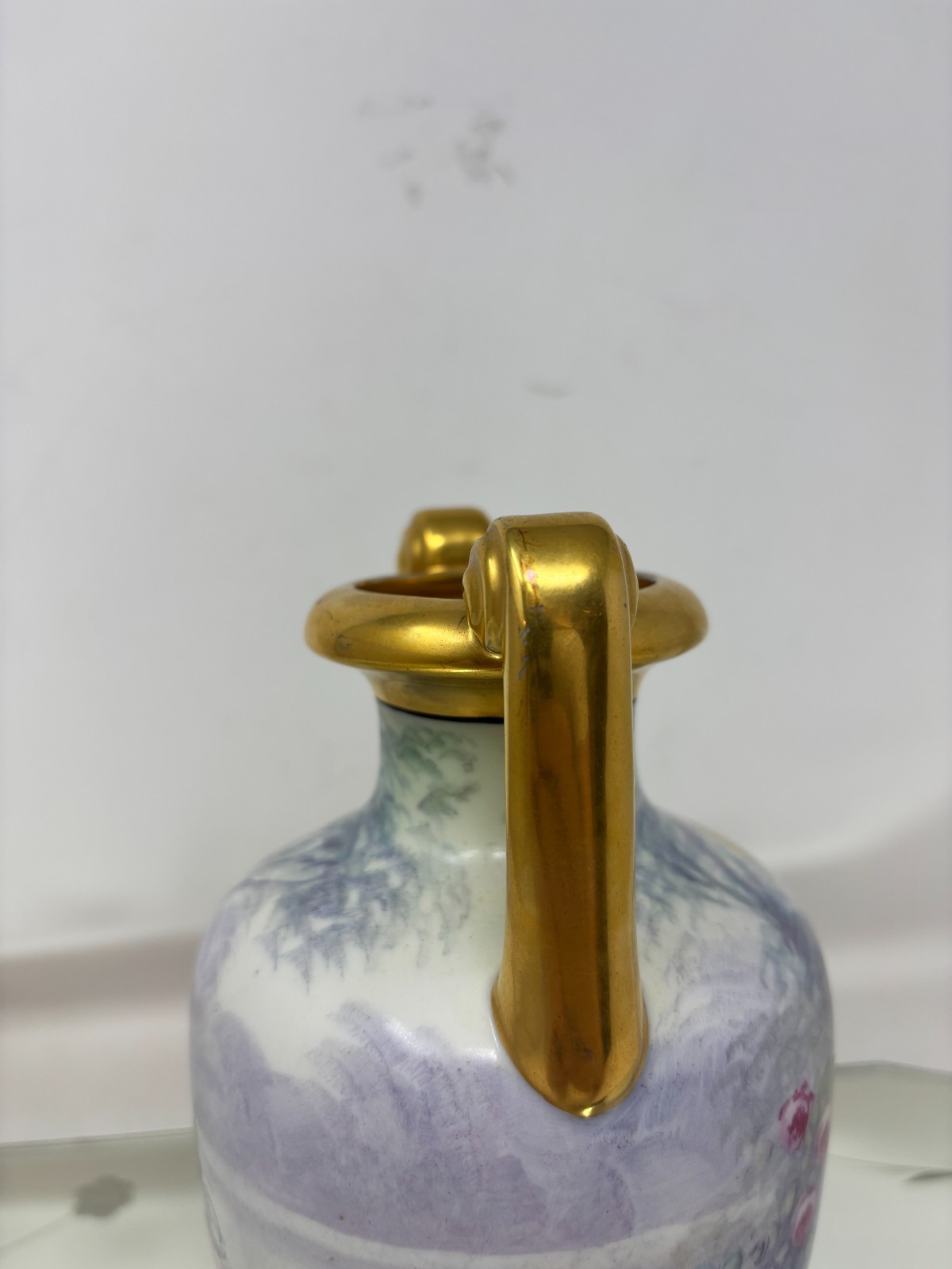 Antique Golden Accent Hand Painted Pheasant Pickard Vase E. Challinor Signed