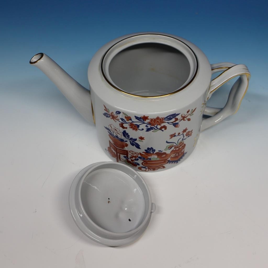 Spode Fine Stone China – Bowpot Multicolor (Rust, Green, Blue) – Teapot