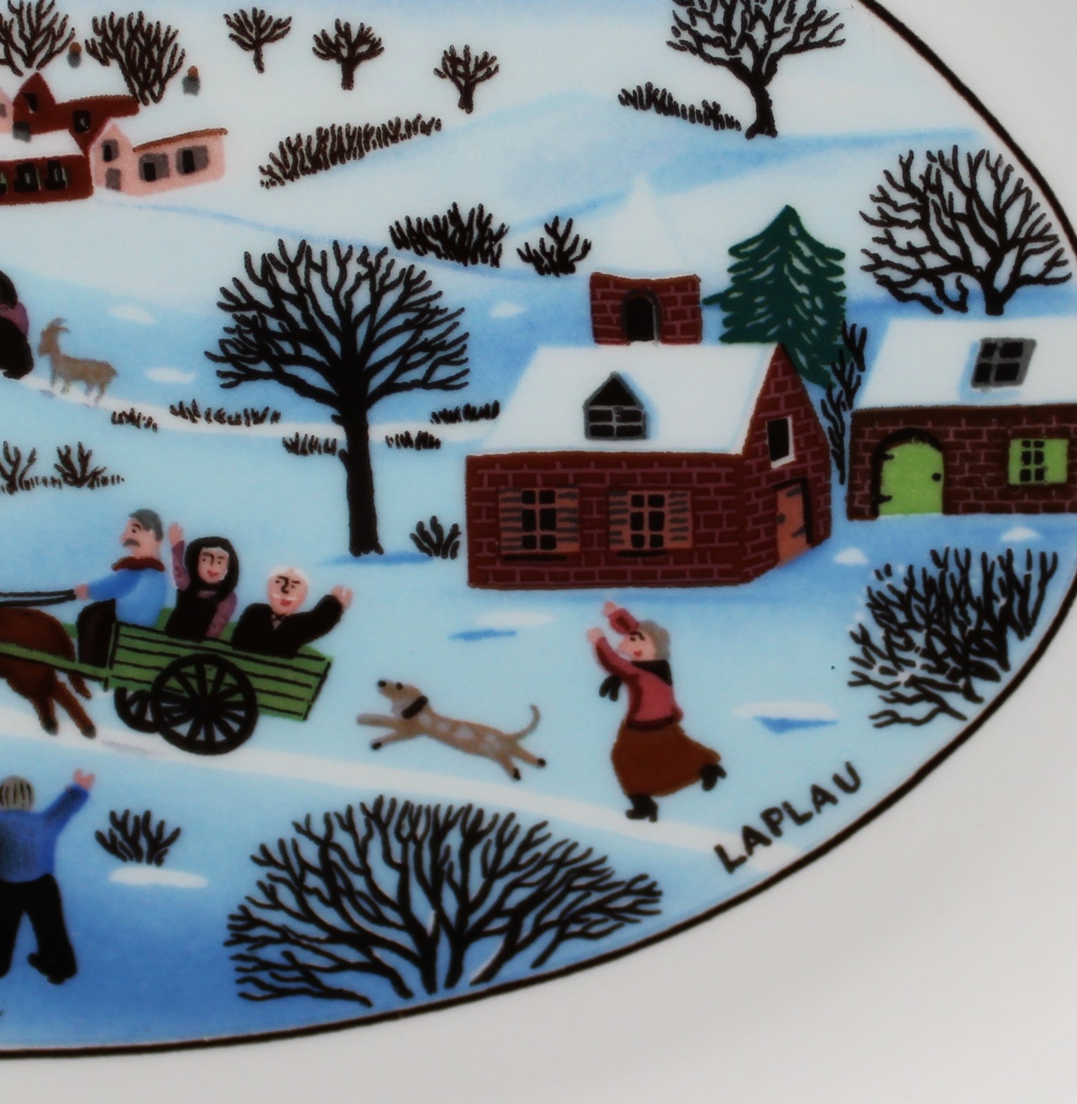 Villeroy & Boch 1748 Naif Christmas Laplau Double Handle Pickle Dish Tray 10.25″
